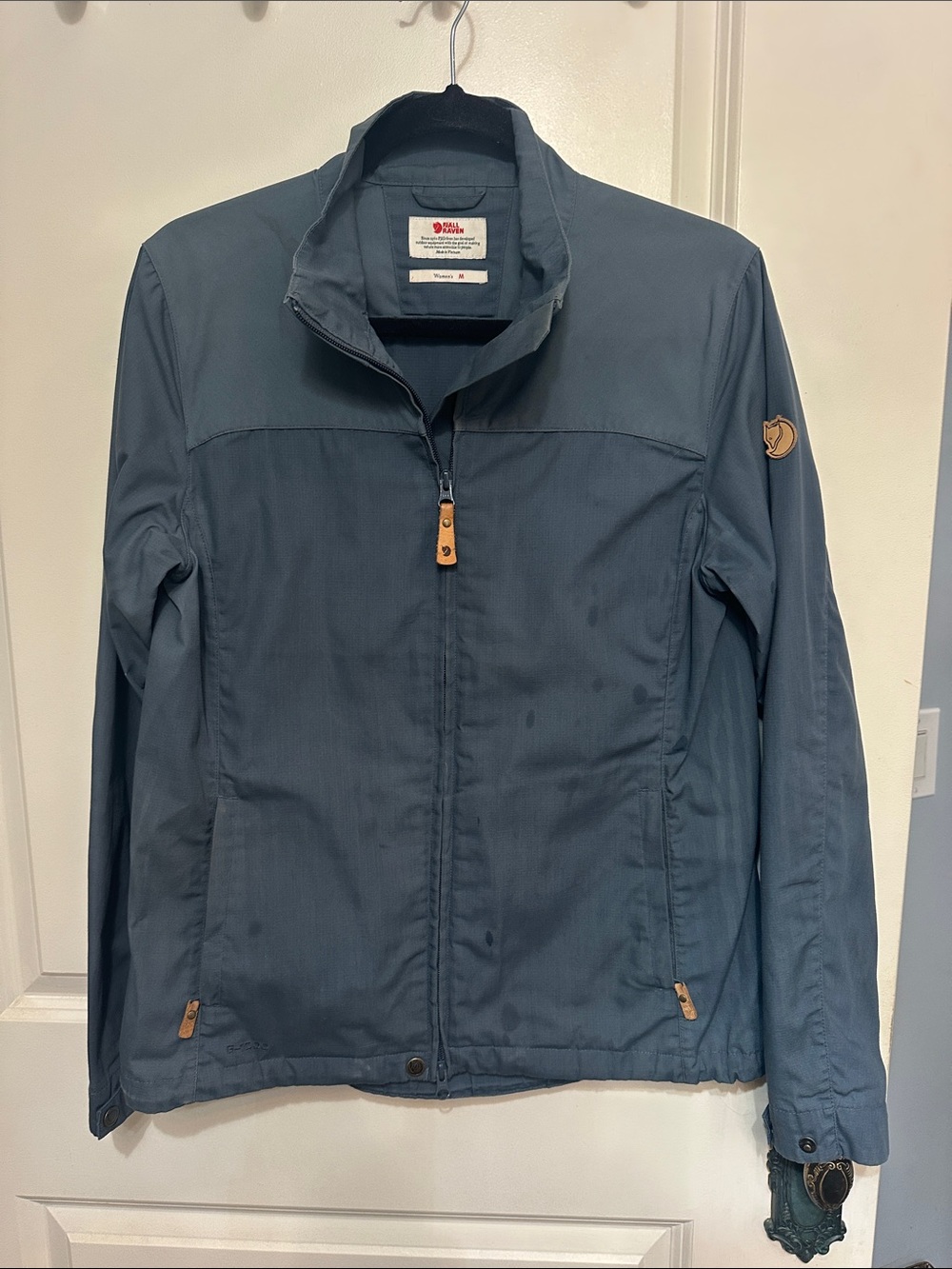 Fjallraven Slate Blue Utility Jacket with Tan Fox Patch